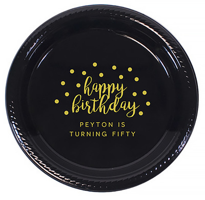 Confetti Dots Happy Birthday Plastic Plates